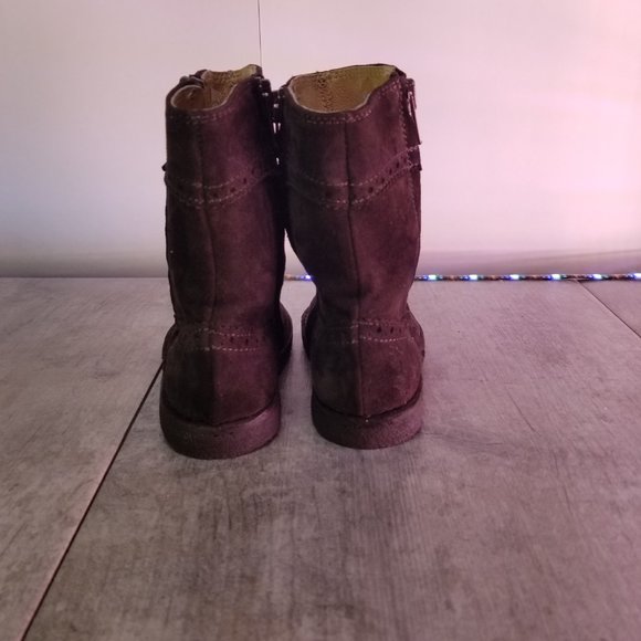 Little Eric Girl's Toddler Suede Leather Boots Made in Italy - Picture 5 of 8